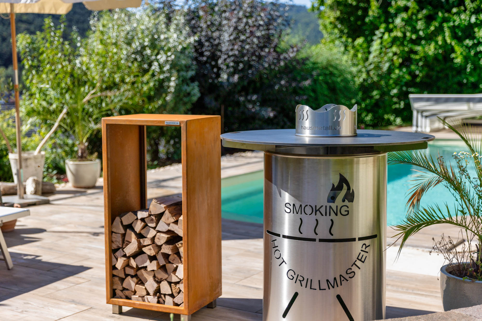 Planchagrill aus Edelstahl SMOKING HOT GRILLMASTER
