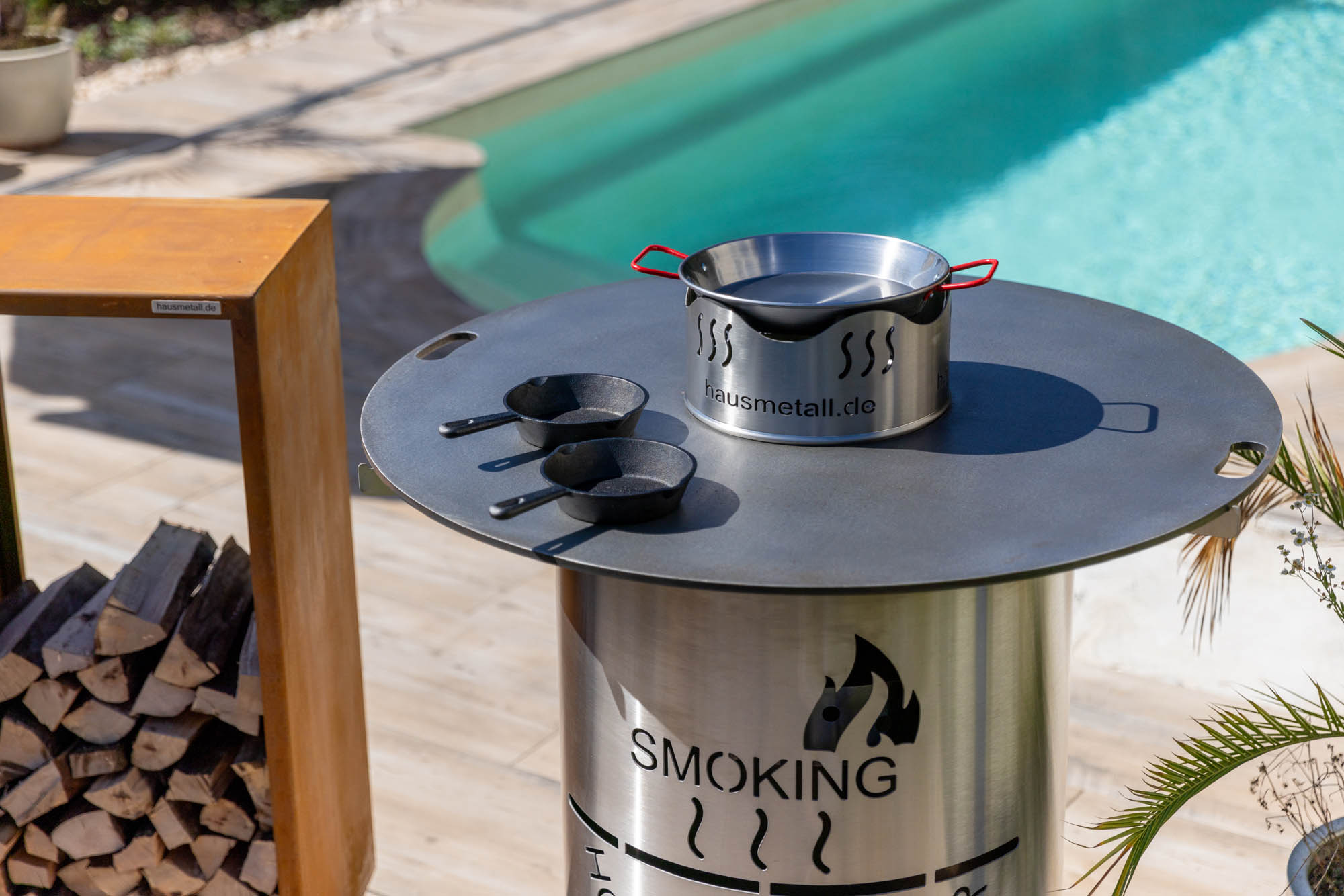 Planchagrill aus Edelstahl SMOKING HOT GRILLMASTER
