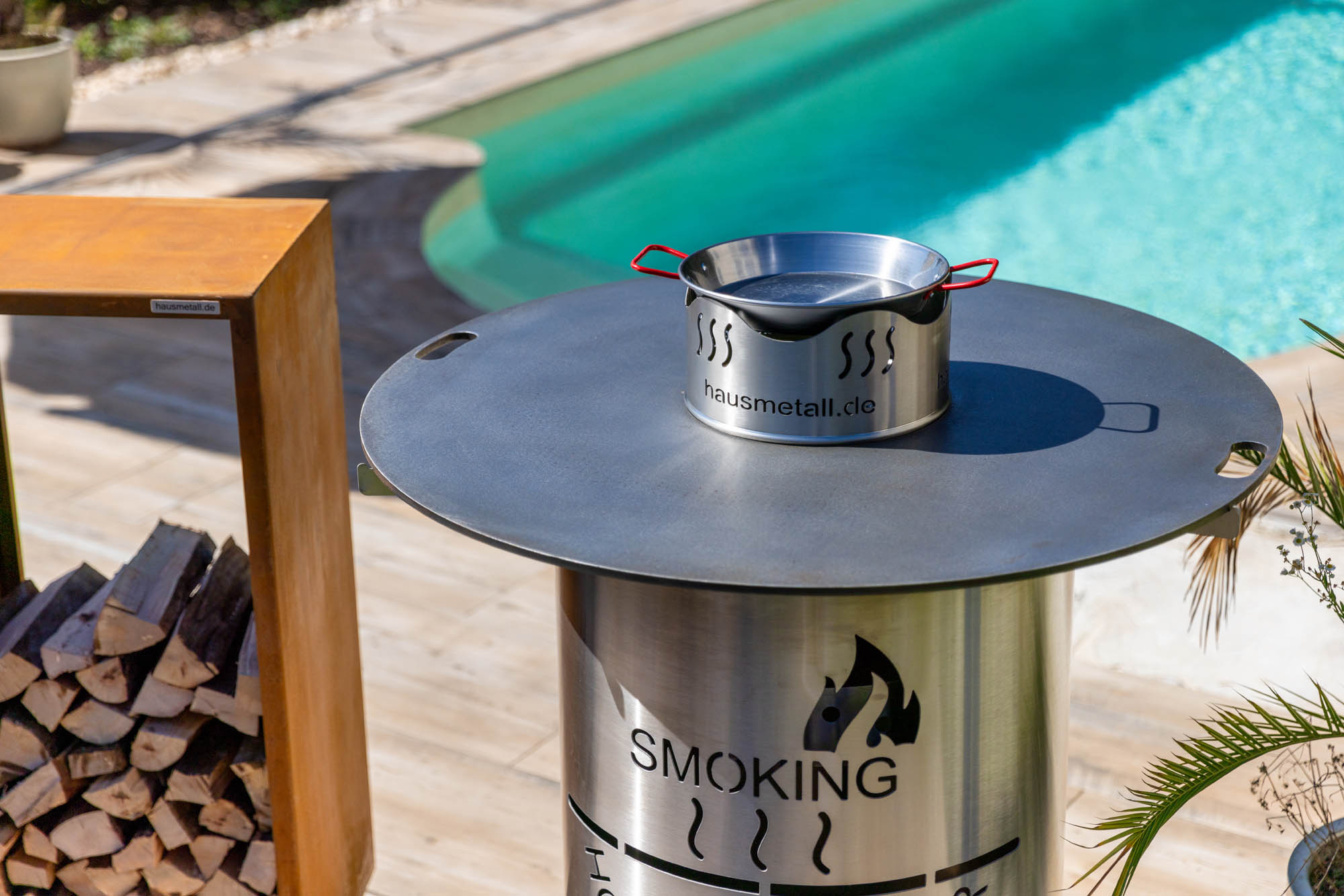 Planchagrill aus Edelstahl SMOKING HOT GRILLMASTER