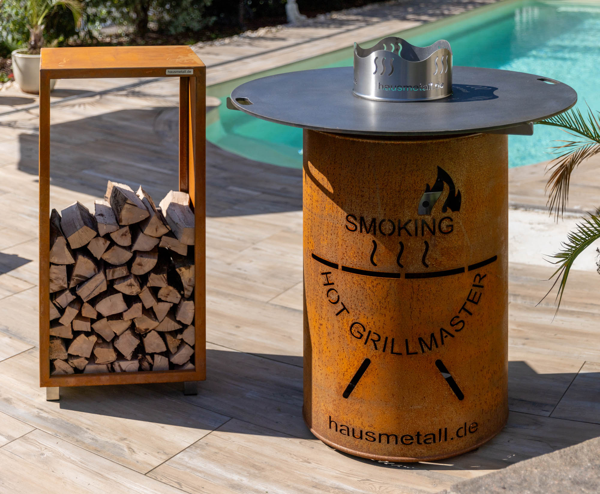Planchagrill aus Cortenstahl mit Edelrost SMOKING HOT GRILLMASTER